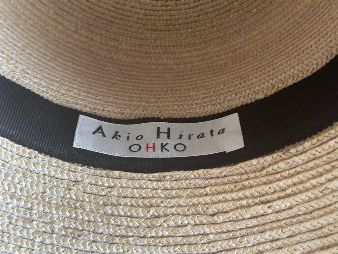 美品　平田暁夫　上品カジュアル　麦わら帽　M