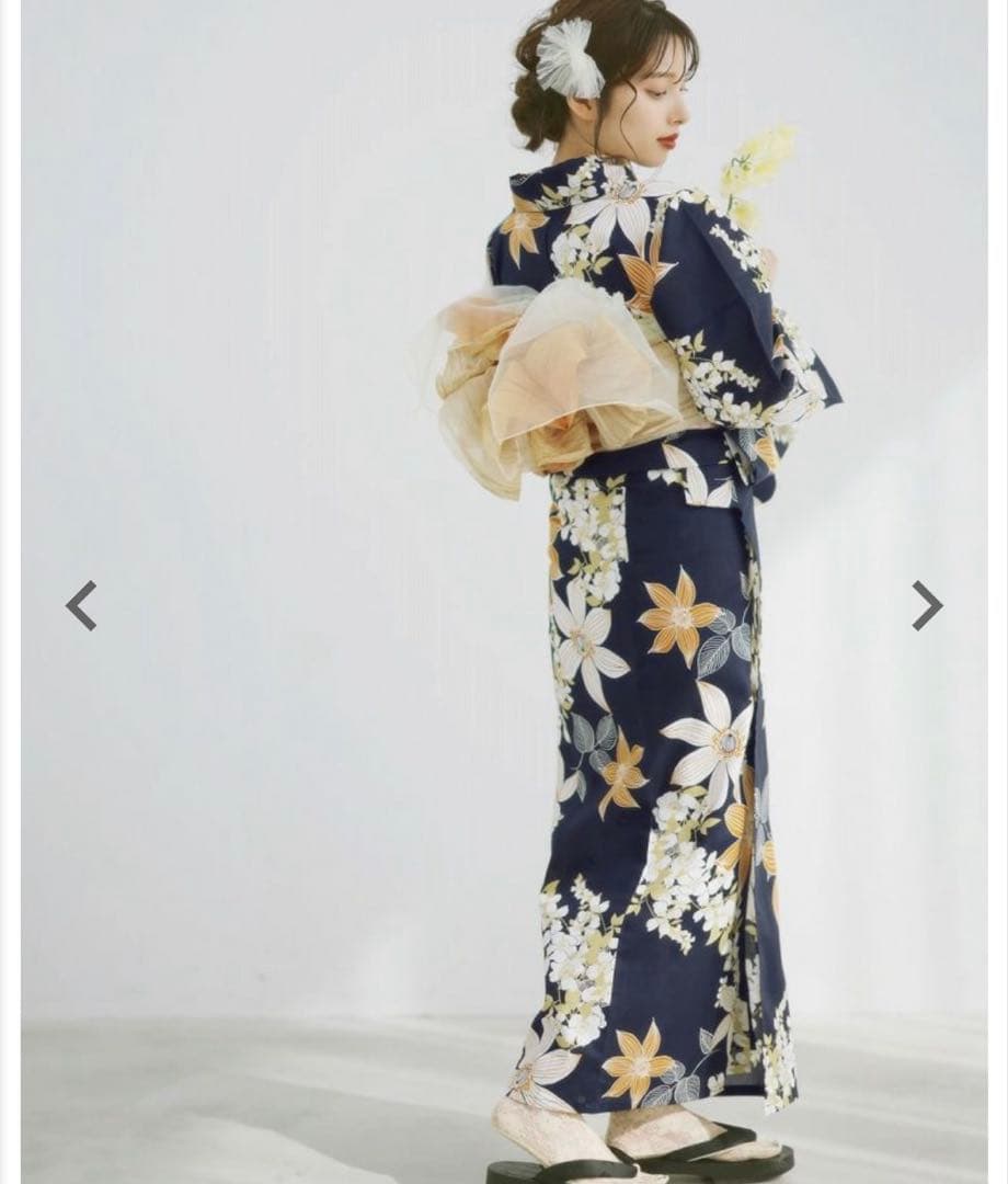 DITA 2025 浴衣 着物 帯 下駄3点セット F 幻想鏡花水月(柑橘)