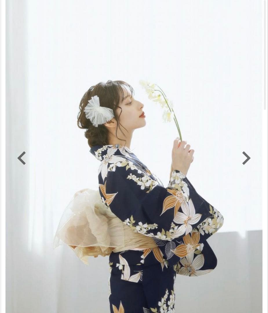 DITA 2025 浴衣 着物 帯 下駄3点セット F 幻想鏡花水月(柑橘)