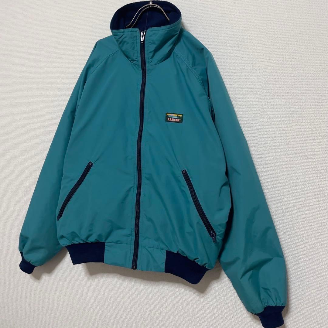 80s エルエルビーン　スリーシーズンジャケット　エメラルド　裏フリース