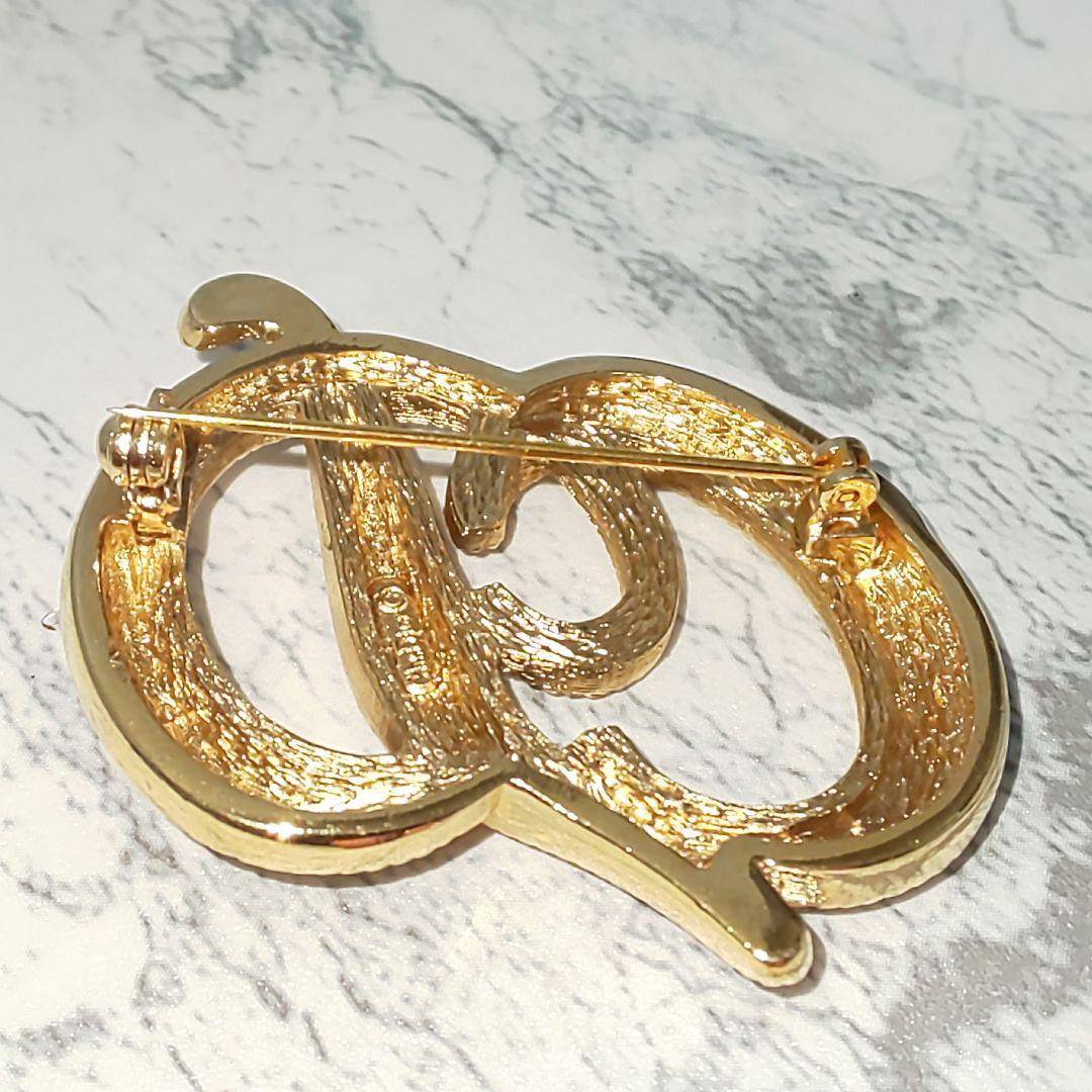 【極美品】Christian Dior アイコンロゴ CDロゴブローチ ゴールド