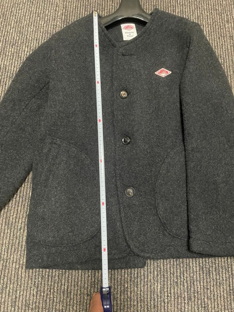 ダントン ウールモッサノーカラーコート グレージュ サイズ38