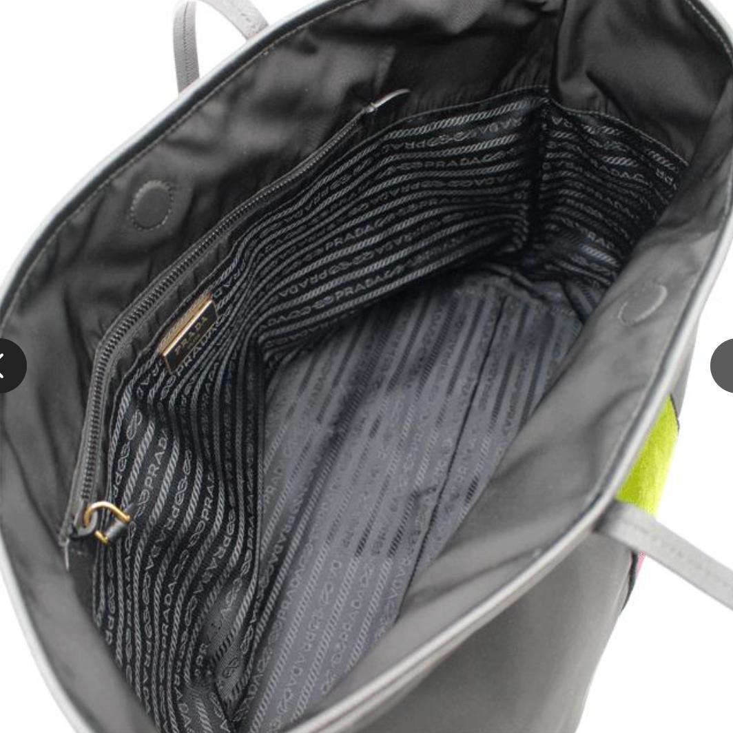 PRADA　プラダ　ナイロントートバッグ　ベルベット柄　ブラック