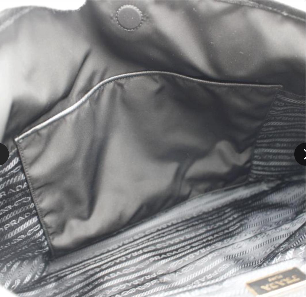 PRADA　プラダ　ナイロントートバッグ　ベルベット柄　ブラック