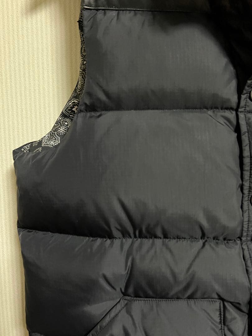 【希少】THE NORTH FACE ダウンベスト L 黒　裏地ペイズリー