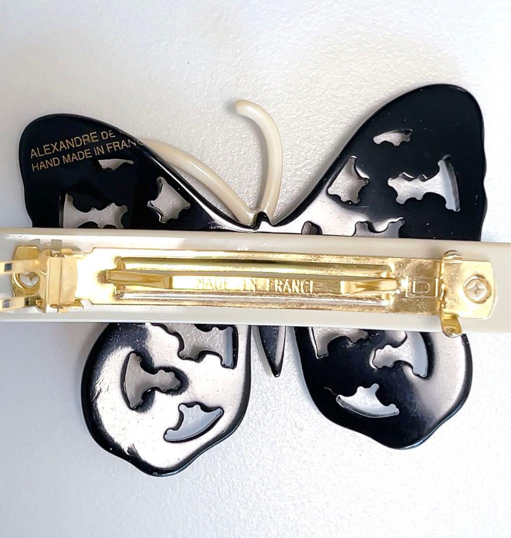 アレクサンドルドゥパリ　バレッタ　バタフライ　モノトーン　大人気　希少