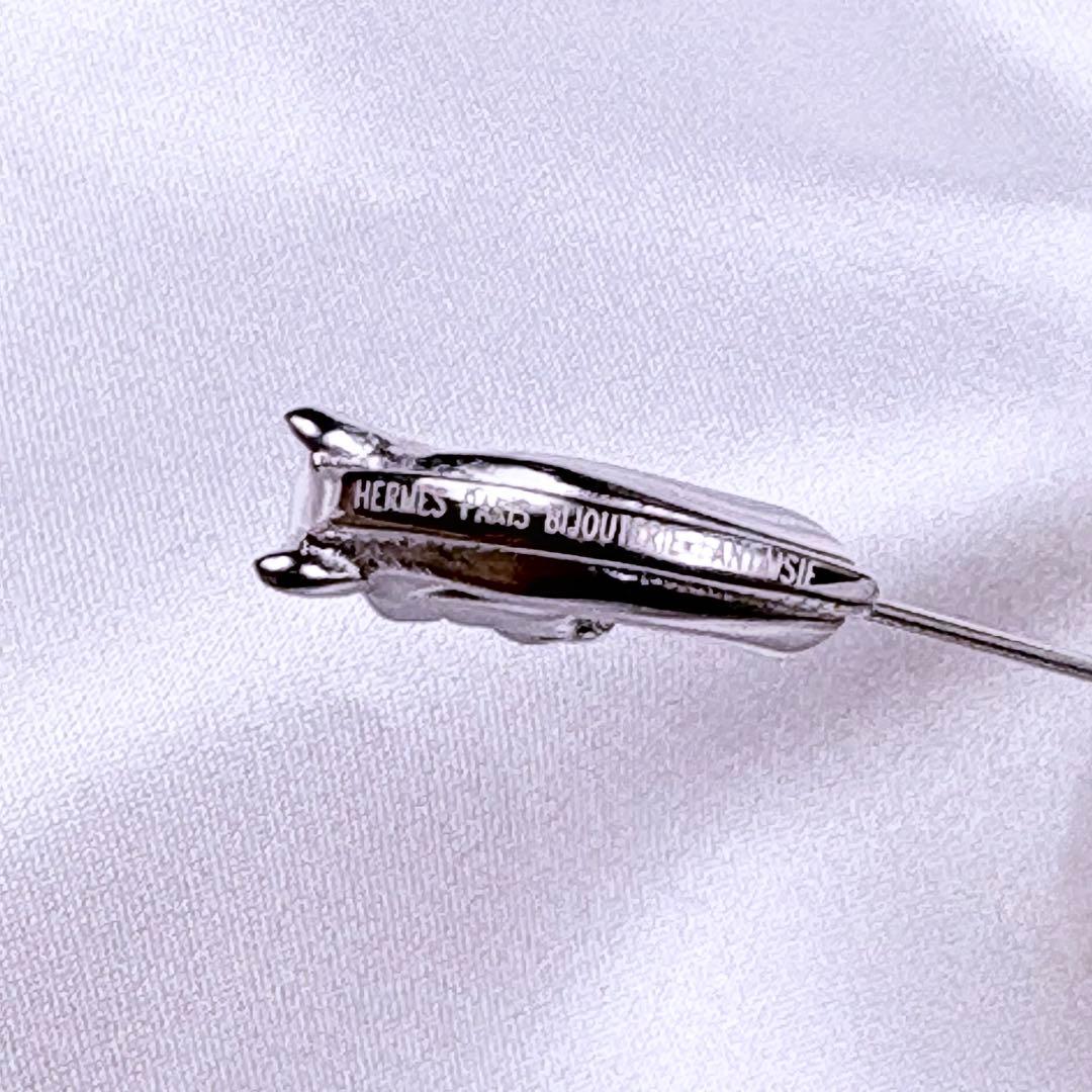 極美品✨️エルメス ホースヘッド ピンブローチ シルバー