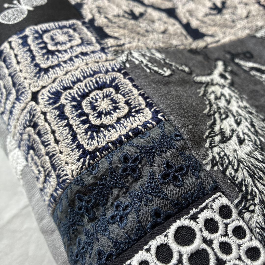 ミナペルホネン 生地使用　wolf&flower パッチワークトート