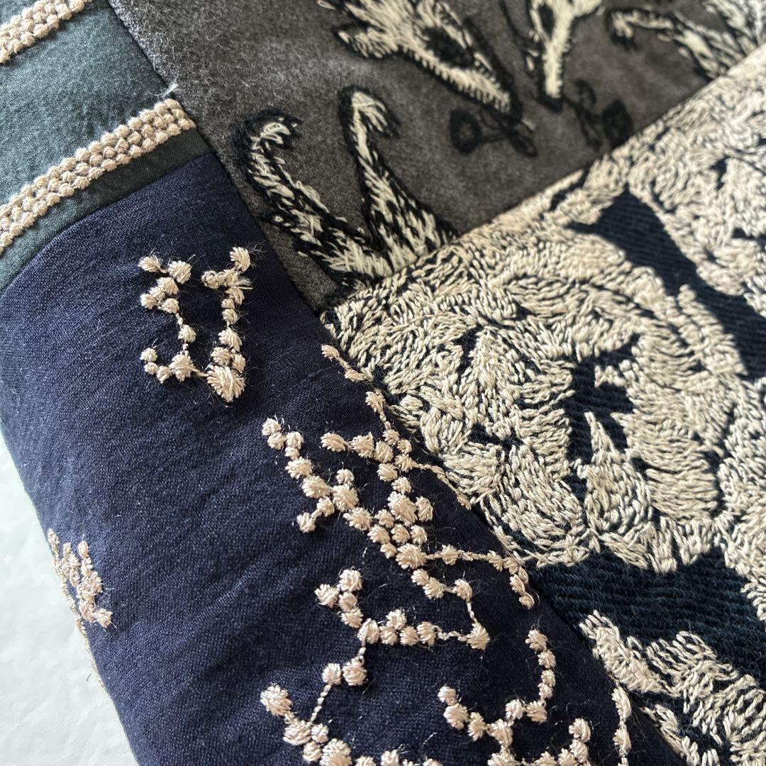 ミナペルホネン 生地使用　wolf&flower パッチワークトート