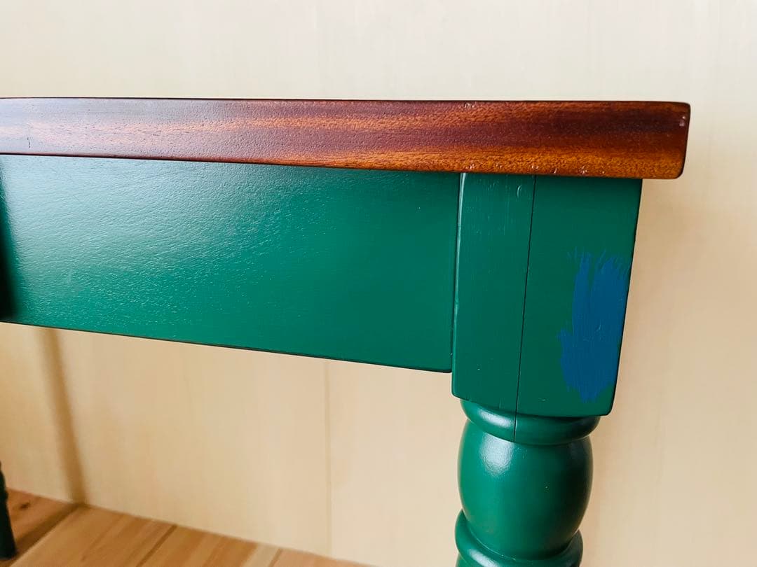 マホガニー材/デスク/机/テーブル/花台/飾り台/ろくろ脚/カフェ/アンティーク