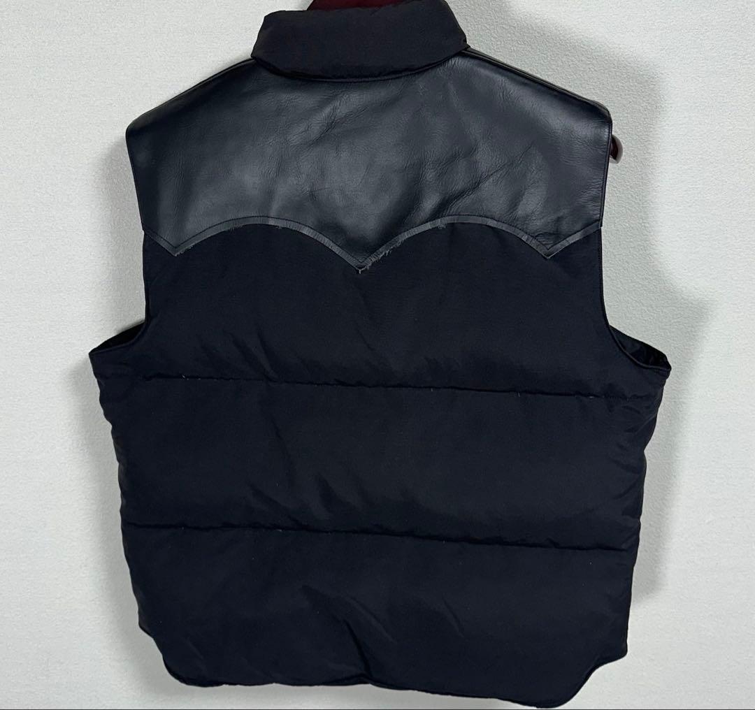 美品 Sugar Cane ダウンベスト L レザーヨーク アメカジ バイカー