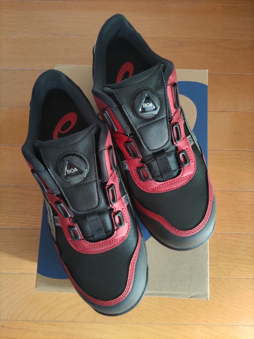 ASICS BOAシステム安全靴 レッド/ブラック