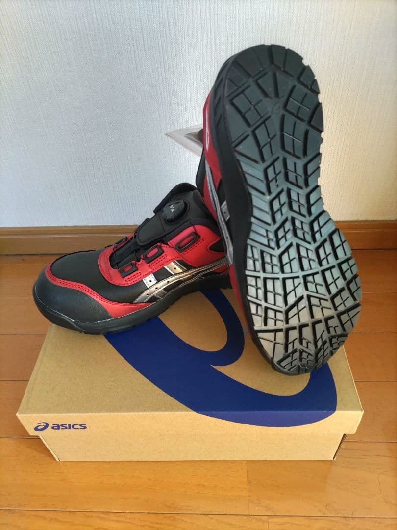 ASICS BOAシステム安全靴 レッド/ブラック