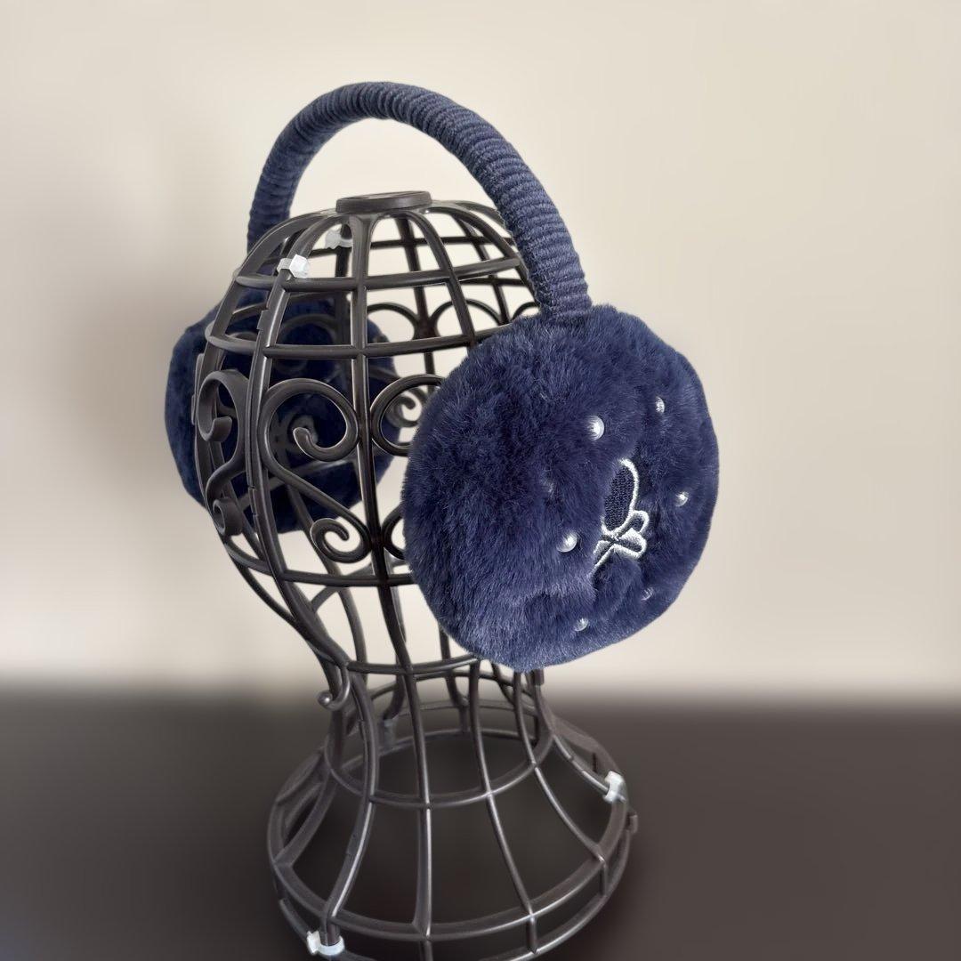 MARK&LONA マークアンドロナ　ファー耳あて ブルー