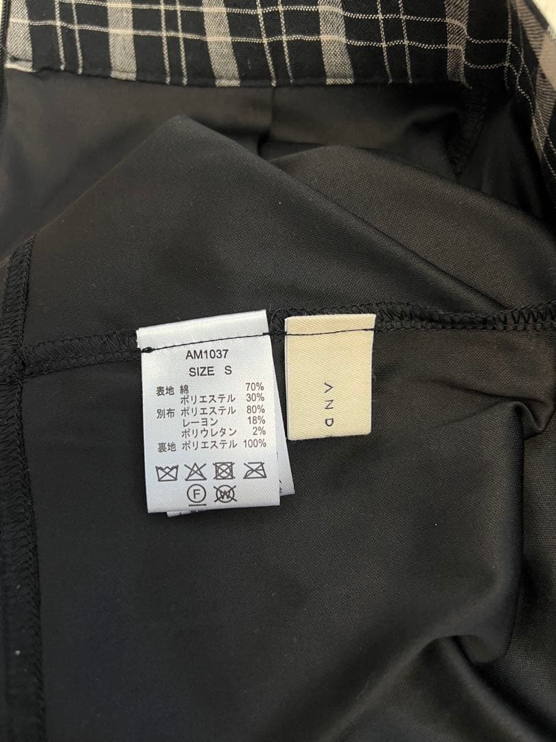 スカート andmary coco check pleats skirt S