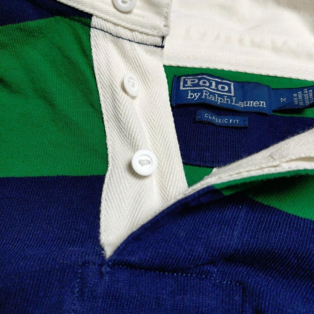 【美品レア】Polo Ralph Lauren ボーダー 長袖 ラガーシャツ　М