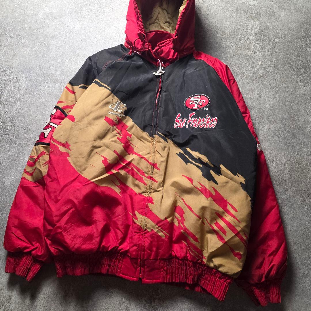 美品90sNFLサンフランシスコフォーティナイナーズ49ersナイロンジャケット