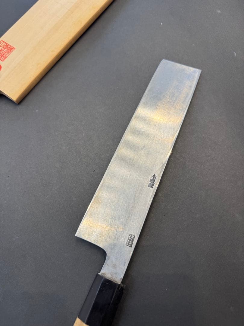 鐵劔良政　薄刃包丁　八角柄