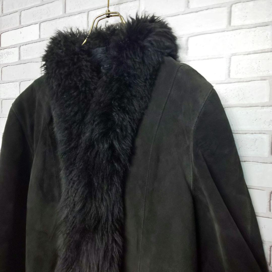 【リアルムートン】レザーコート ムートンジャケット ピッグレザー 短丈 y2k