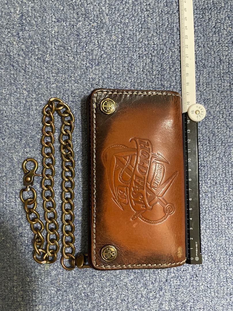 トラッカーウォレットチェーン、キーリング付き。 長財布バイカーウォレット。