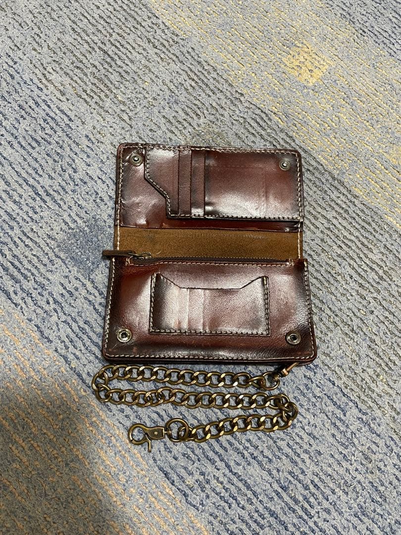 トラッカーウォレットチェーン、キーリング付き。 長財布バイカーウォレット。