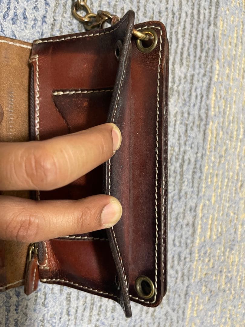 トラッカーウォレットチェーン、キーリング付き。 長財布バイカーウォレット。