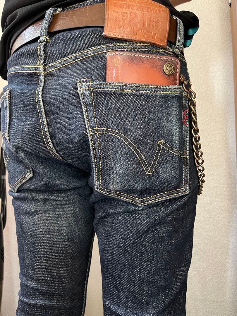 トラッカーウォレットチェーン、キーリング付き。 長財布バイカーウォレット。