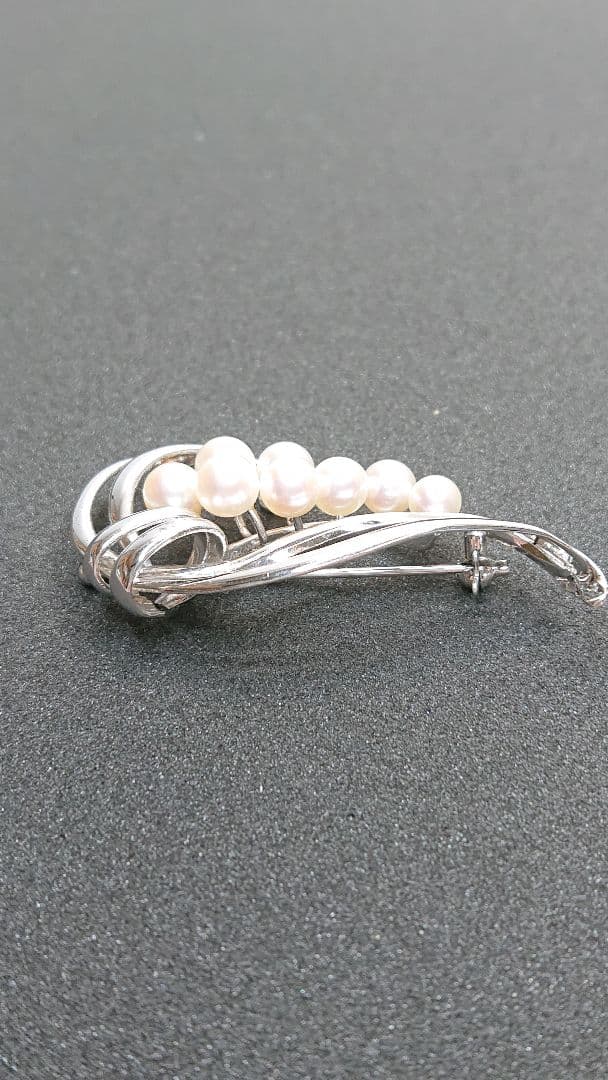 ミキモト真珠 MIKIMOTO シルバーパールブローチ 5-6mm