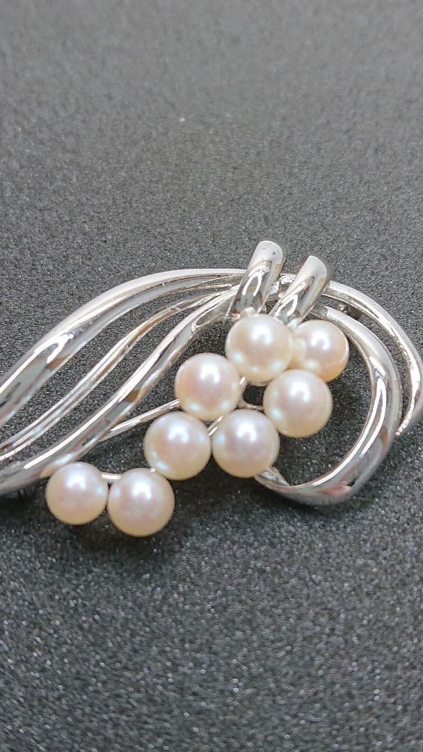 ミキモト真珠 MIKIMOTO シルバーパールブローチ 5-6mm