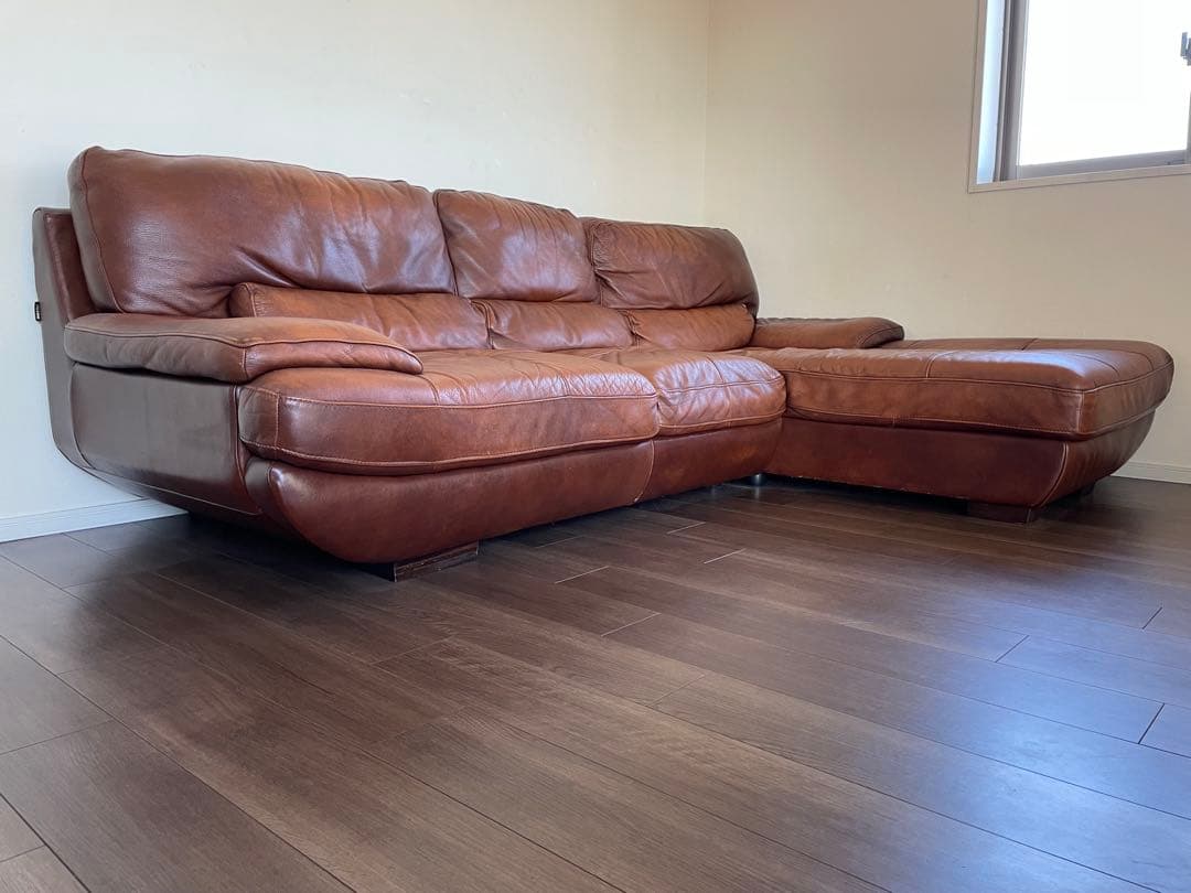 【セット販売】イタリアンレザー　カウチソファ（左側）