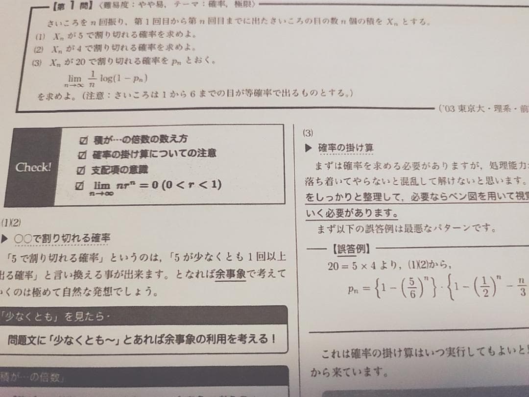 最新版　鉄緑会の森嶋先生による追加演習・ポイント冊子　4冊　数学　駿台　河合塾