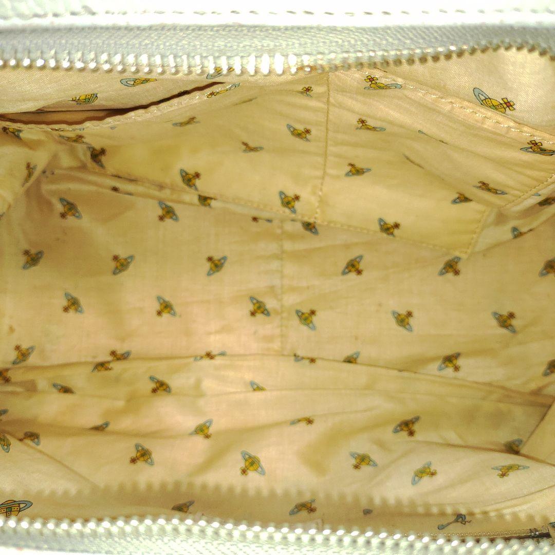 ヴィヴィアン ヤスミン ハンドバッグ レザー×ハラコ 肩掛 水色・グレー系