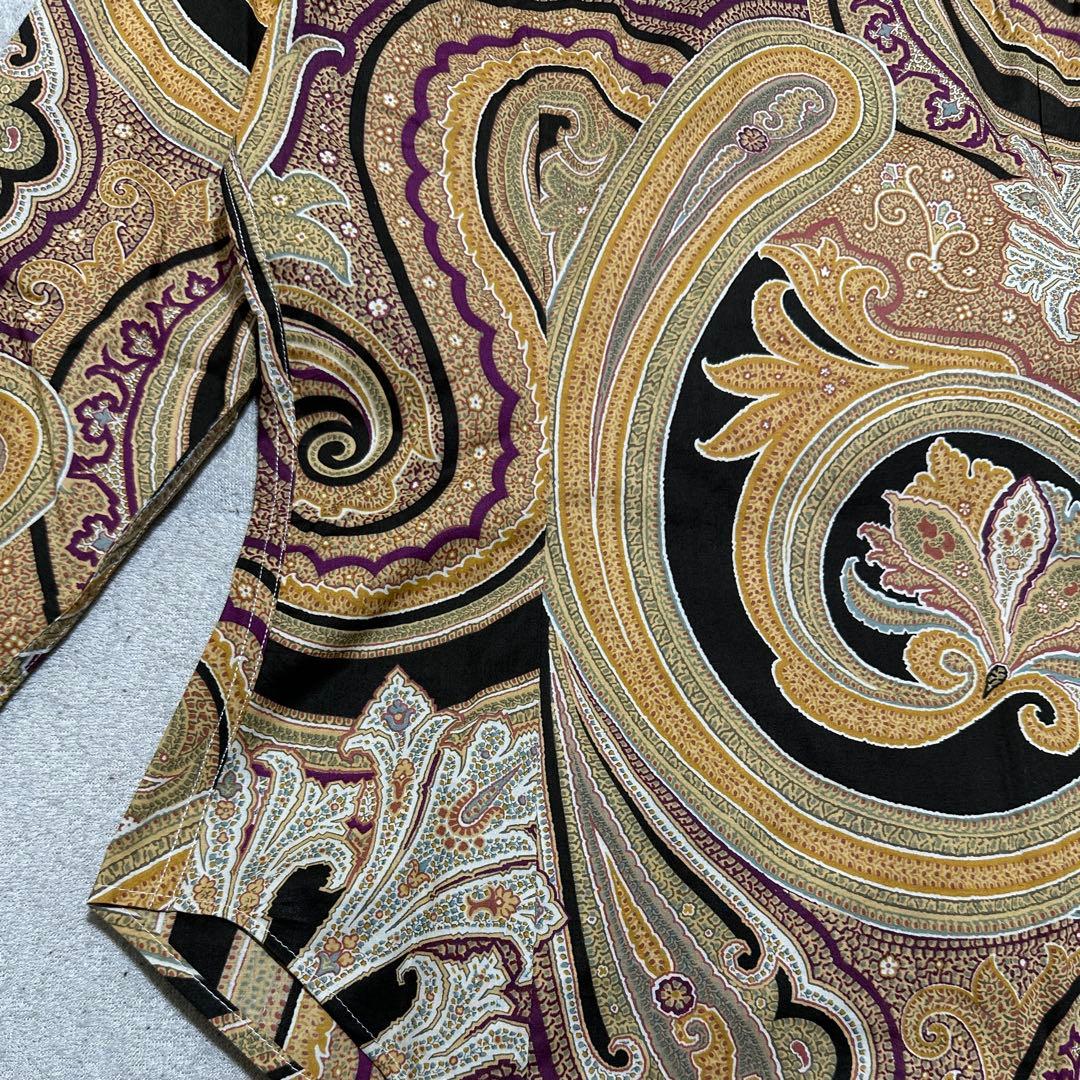 美品✨エトロ　ETRO ペイズリー総柄シャツ　長袖　ベージュ　パープル