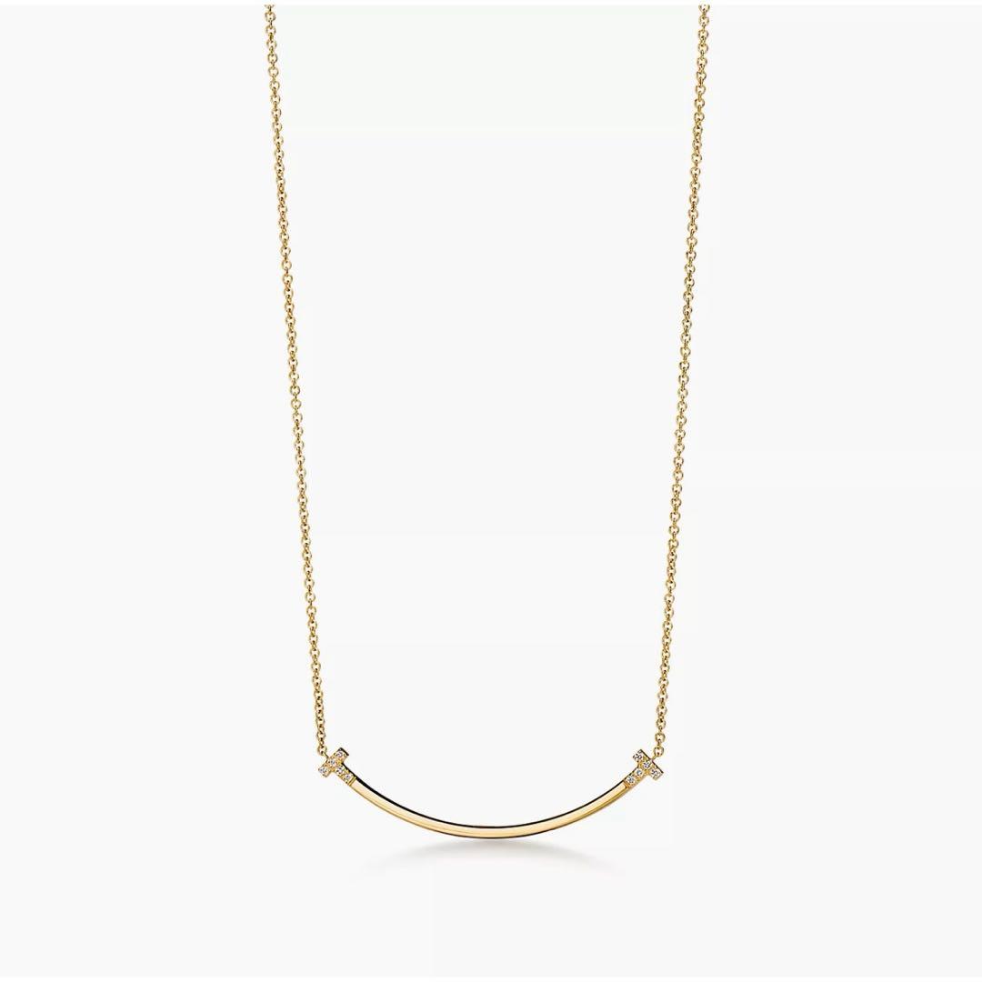 Tiffany Tスマイル　ペンダント(スモール) K18イエローゴールド