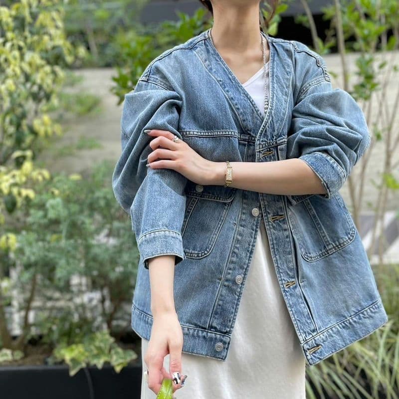 新品タグ付 2026新作 カフネ デニム ジャケット フリーサイズ Mal.