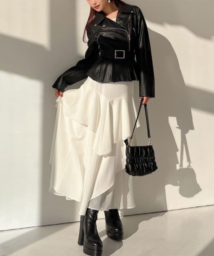 【新品・美品】RESEXXY|ペプラムライダースジャケット