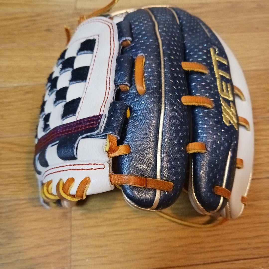 ZETT 軟式用グローブ ネイビー/ベージュ　プロステータス　限定　源田モデル