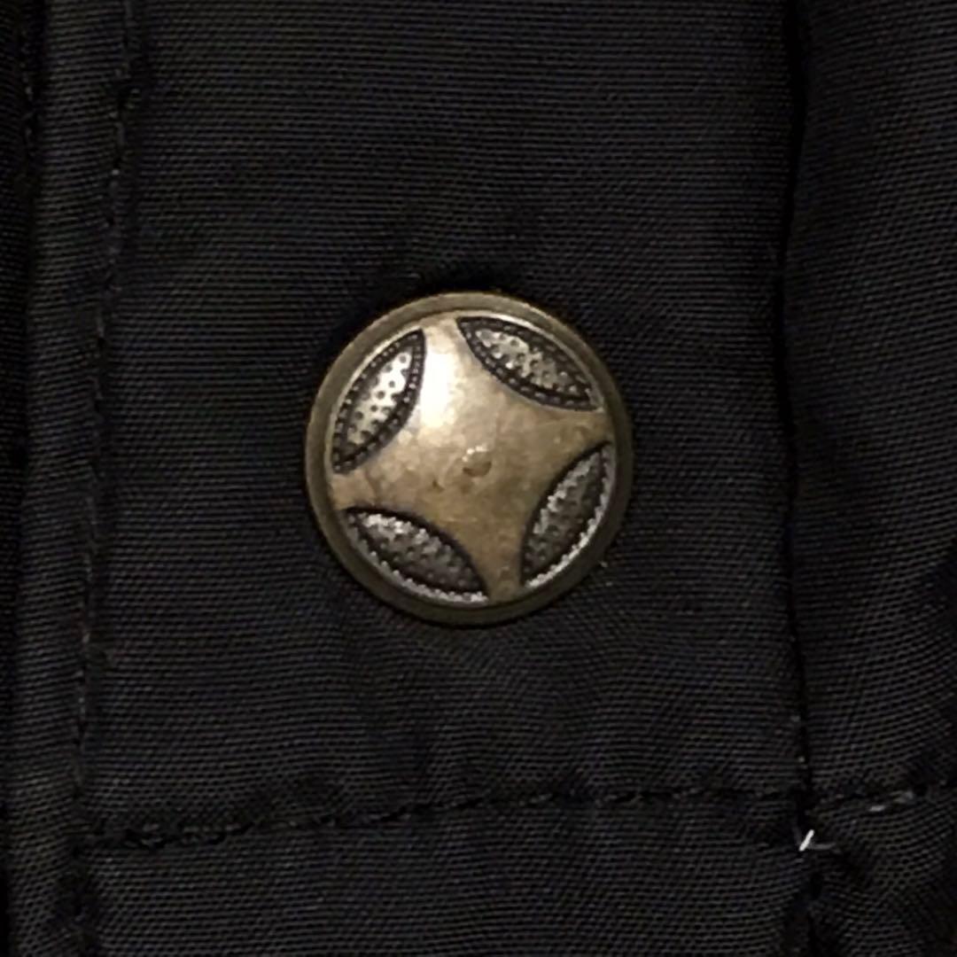 90s POLO ラルフローレン　ビンテージレザーヨークダウンベスト　ロゴ　黒色