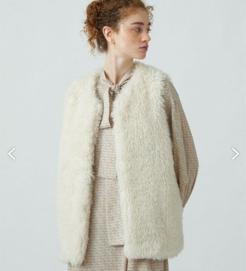 【新品未使用品】 Ballsey プードルファー クルーネックジレ タグ有り