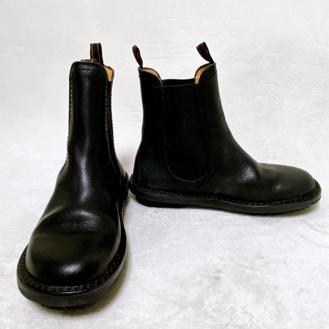 ま*ん様 美品　trippenトリッペン　サイドゴアブーツ　37　レザー　ブラッ