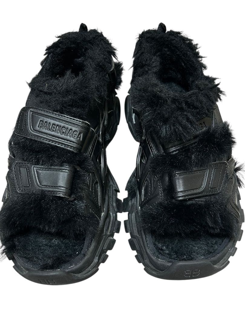 BALENCIAGA バレンシアガ　フェイクファーサンダル　ブラック　39