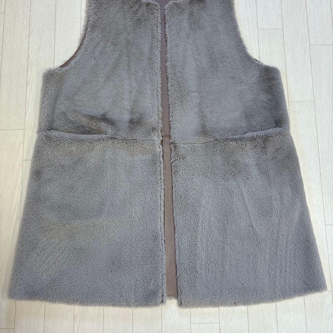 美品 レリアン リバーシブルロングジレ 13号+ 大きいサイズ 2way