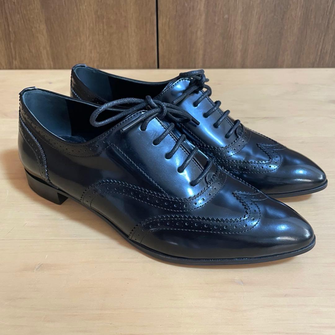 美品✨定価9万　セルジオロッシ　レースアップフラットシューズ　22.5cm