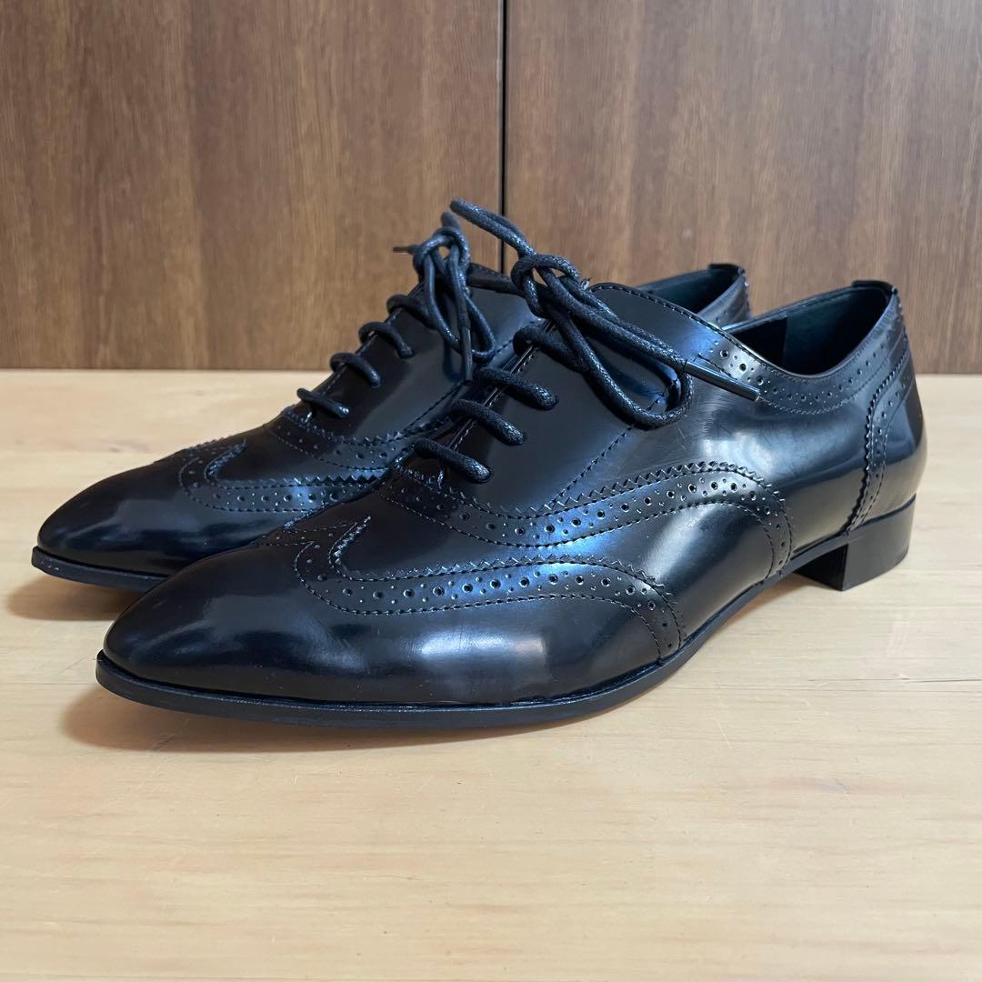 美品✨定価9万　セルジオロッシ　レースアップフラットシューズ　22.5cm