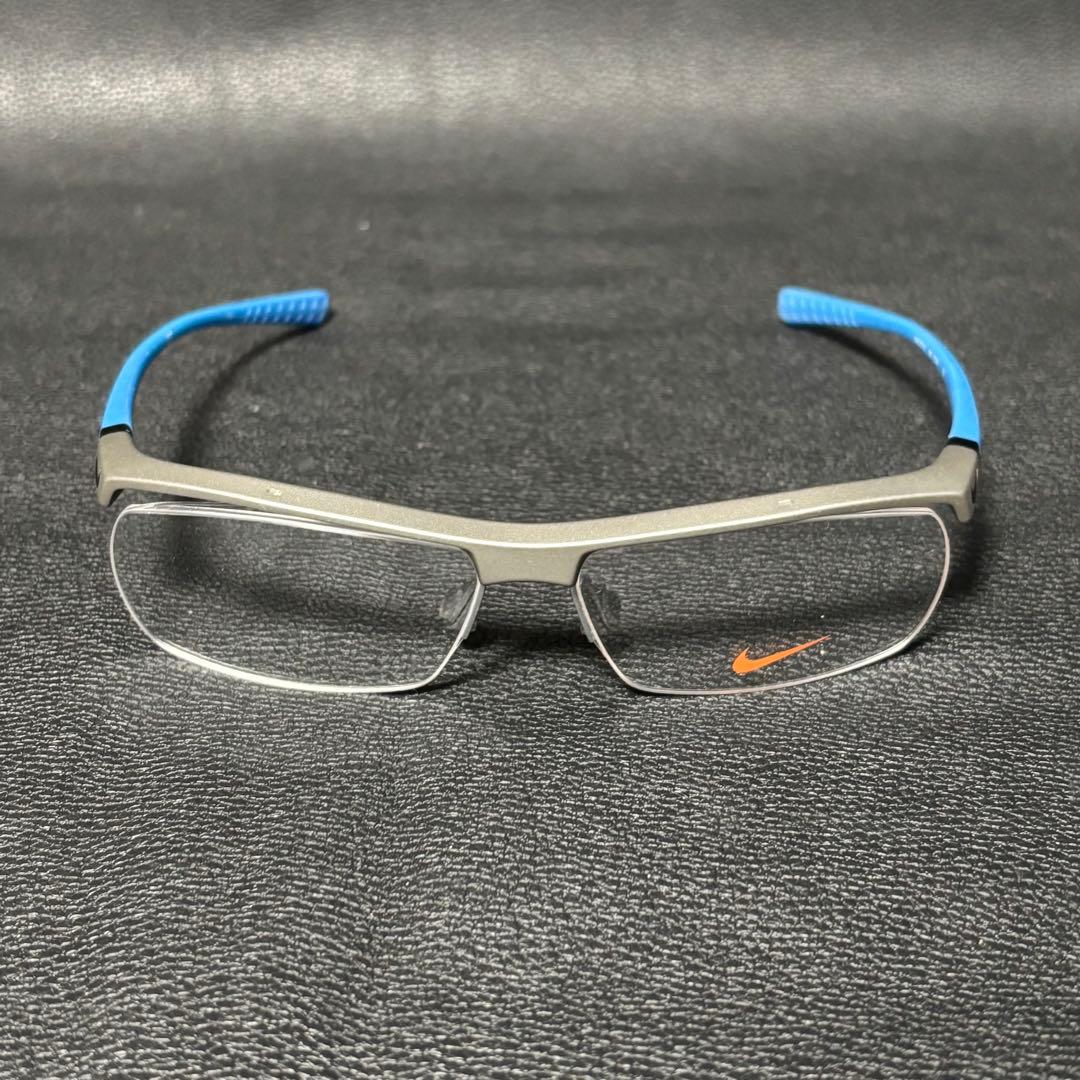 NIKE(ナイキ)ボルテックス/7071/2 メガネフレーム/水色×シルバー