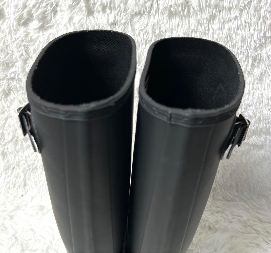 【極美品】HUNTER レインブーツロング ブラック UK6 25cm