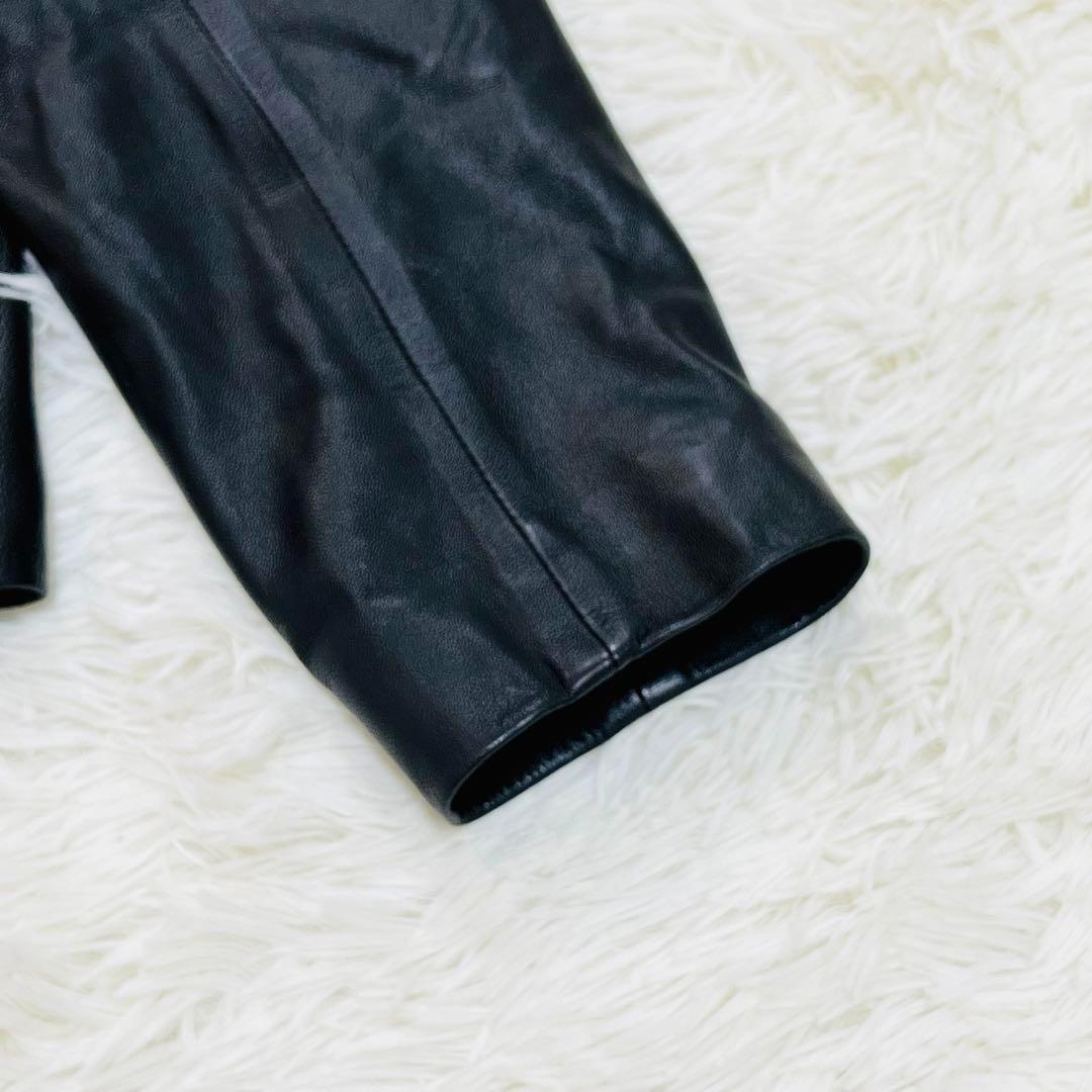 23区 　中村アン着用 ノーカラーレザージャケット Mサイズ　黒　ラムレザー