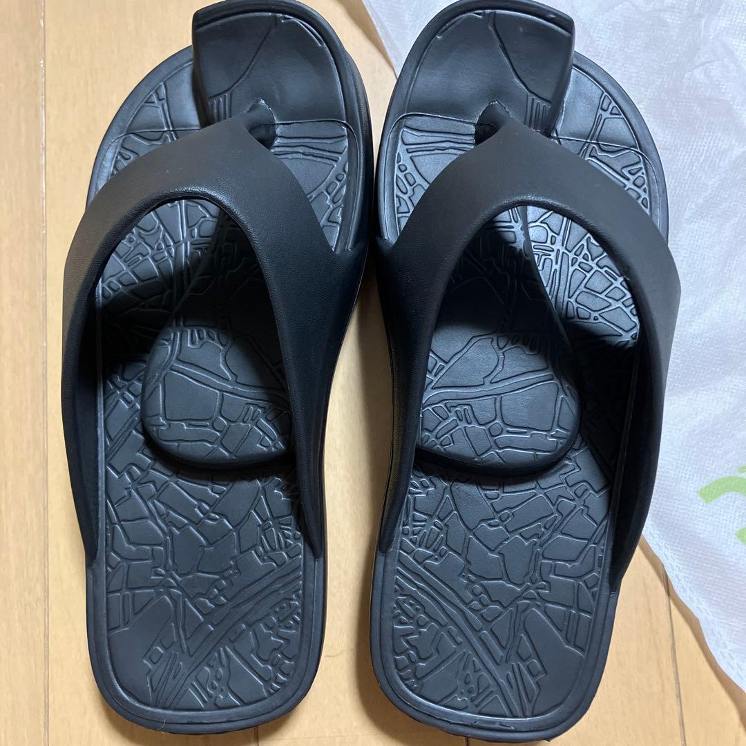 未使用に近い　ラクバキrakubaki イージーサンダル レディースS ブラック