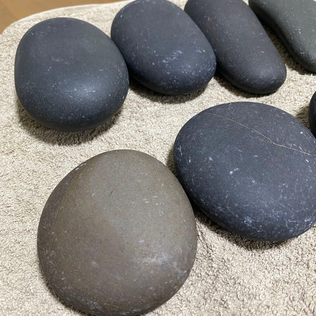 【天然玄武岩】ホットストーンマッサージ用ストーン 18個セット｜アリゾナ産｜
