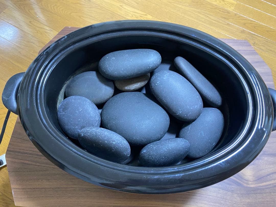 【天然玄武岩】ホットストーンマッサージ用ストーン 18個セット｜アリゾナ産｜